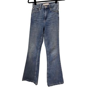 Garage Denim High Waisted Flared Leg Blue Jeans